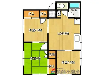 八戸コーポ(3DK/2階)の間取り写真