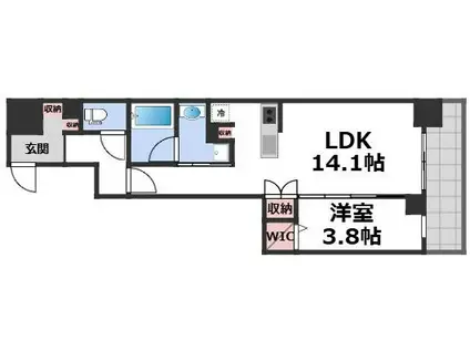 PARK LANE KUJO(1LDK/6階)の間取り写真