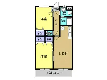 フローラ(2LDK/2階)の間取り写真