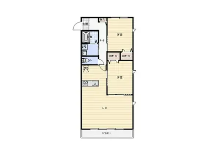 ボヌールB(2LDK/1階)の間取り写真