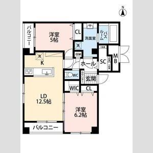 LALBA DI SECONDO(1LDK/5階)の間取り写真