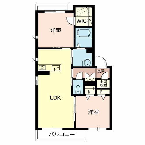 エスポワール・ヒデ(2LDK/2階)の間取り写真