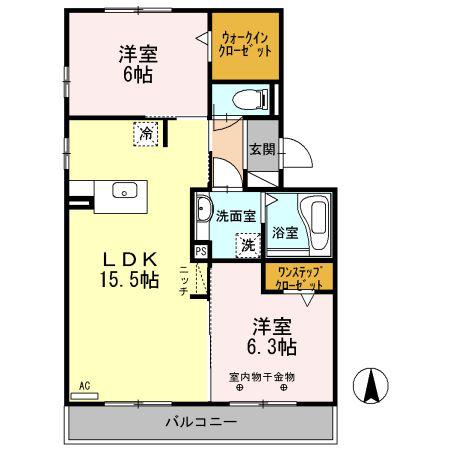 ラ・グラシューズ(2LDK/3階)の間取り写真