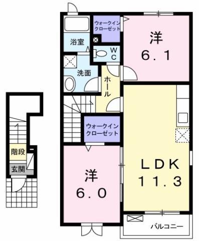 ブエナ・ビスタ 著蔵(2LDK/2階)の間取り写真