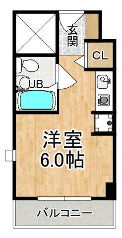 学園西カレッジハイツ(ワンルーム/3階)の間取り写真
