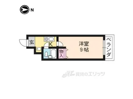 メロディハイム松原(1K/5階)の間取り写真