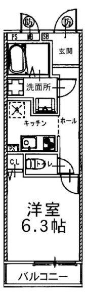 FLANER(1K/1階)の間取り写真