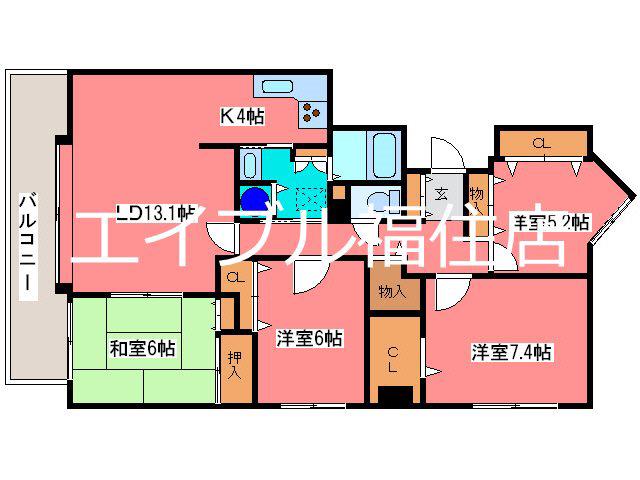 リーベスト月寒中央(4LDK/8階)の間取り写真