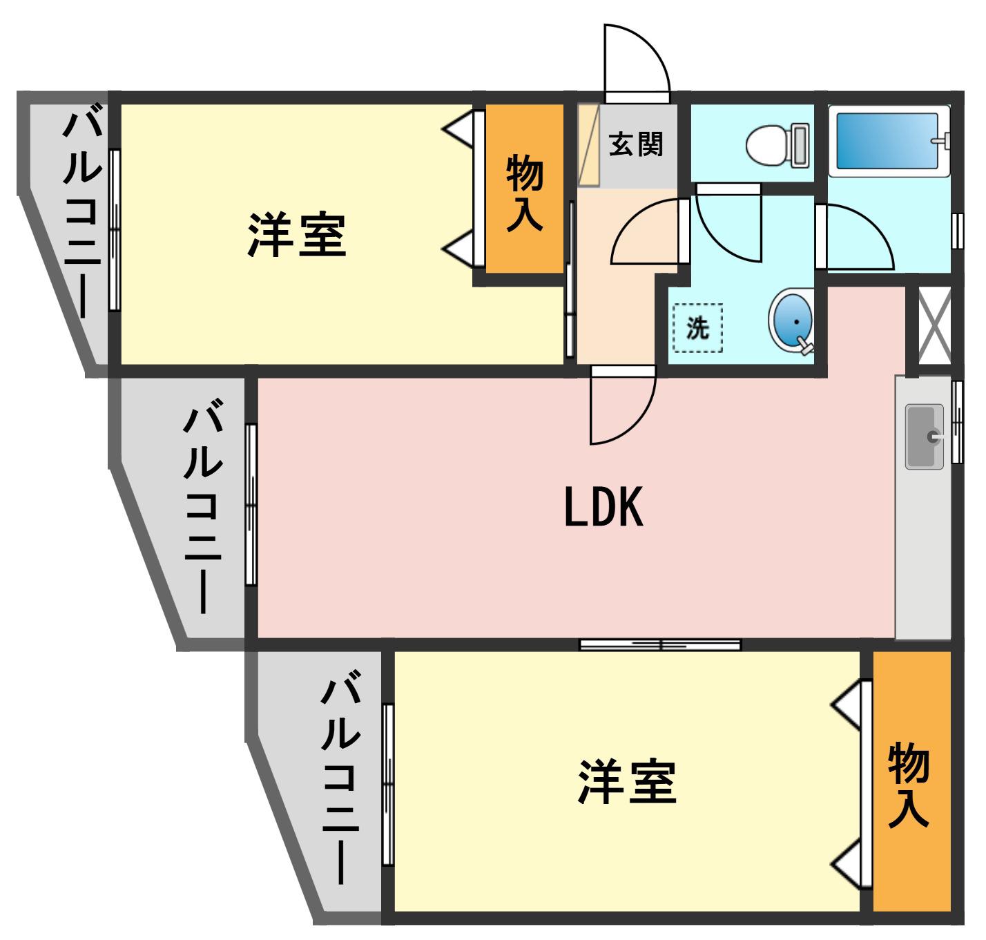 クレストヒルズ新小岩駅前(2LDK/6階)の間取り写真