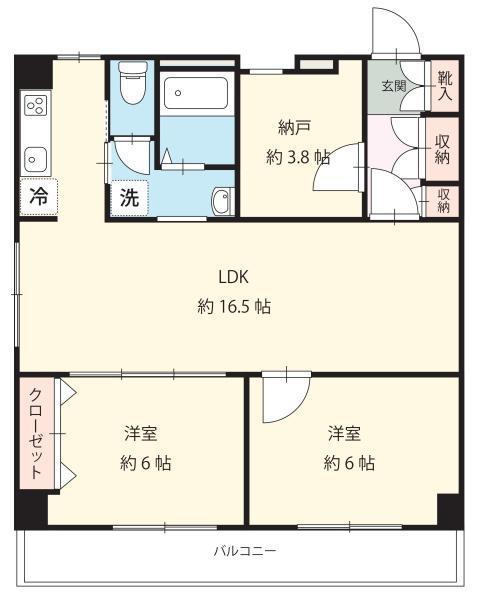 NO.1サンライズビル(2SLDK/2階)の間取り写真