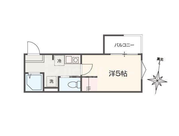 MELLAS京成小岩II(1K/1階)の間取り写真
