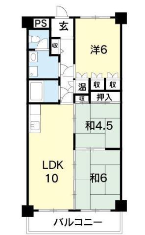 モルシェラ壱番館(3LDK/5階)の間取り写真