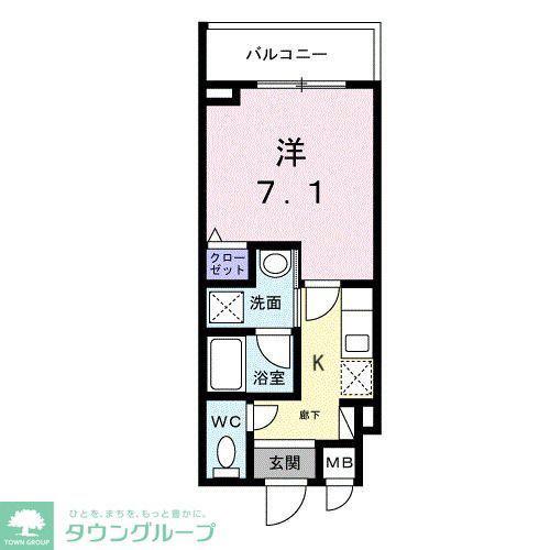 ライズ脇田町II(1K/3階)の間取り写真