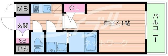 エスリード京橋アミュゼ(1K/5階)の間取り写真