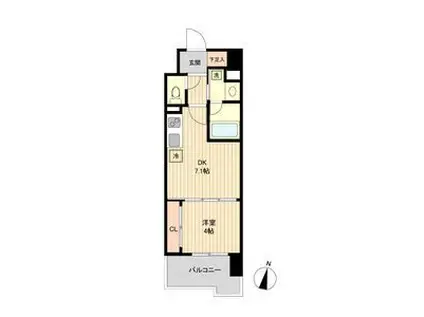 S-FORT青葉上杉(1DK/4階)の間取り写真