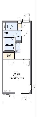 レオネクストさく2(1K/4階)の間取り写真