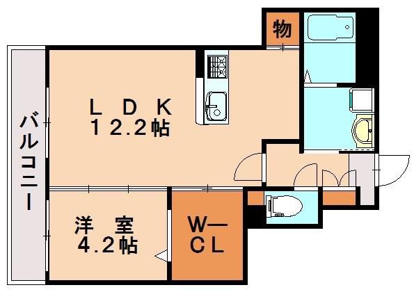 ドミール(1LDK/2階)の間取り写真