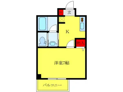 コスモ和光11(1K/3階)の間取り写真