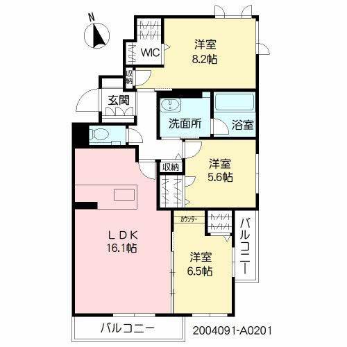 シャーメゾンステージ千代ヶ崎(3LDK/2階)の間取り写真