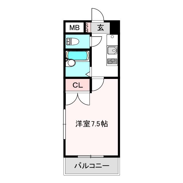 サンタバーバラ(1K/6階)の間取り写真