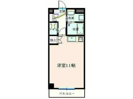 ユーネットⅡ(ワンルーム/4階)の間取り写真