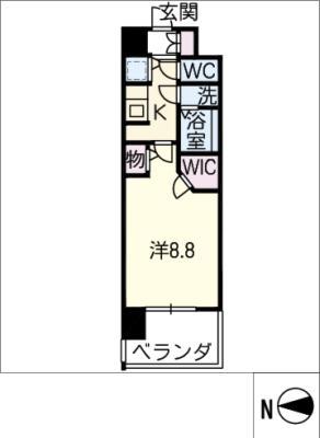 LA DOUCEUR志賀本通II(1K/10階)の間取り写真
