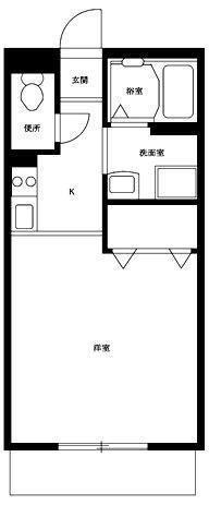 グランドール北八代(1K/2階)の間取り写真