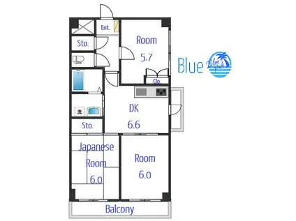 G・S壱番館(3DK/4階)の間取り写真