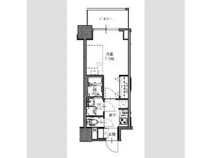 S-RESIDENCE福島玉川UNO(1K/7階)の間取り写真