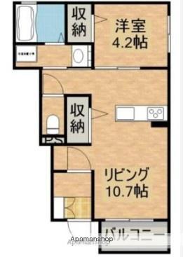 エランティス(1LDK/1階)の間取り写真