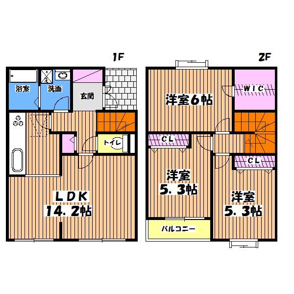 ヌーベルヴィラE(3LDK/1階)の間取り写真