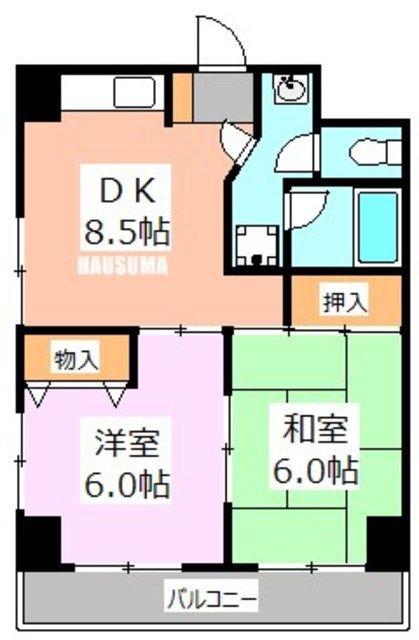 メゾンシンドー(2DK/6階)の間取り写真