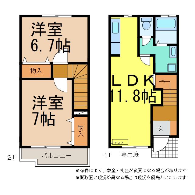 コスモガーデン(2LDK/1階)の間取り写真