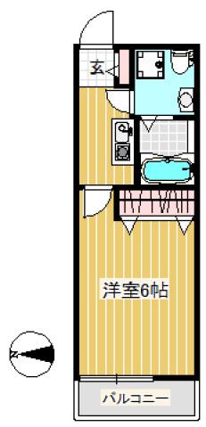 クレール高田(1K/3階)の間取り写真