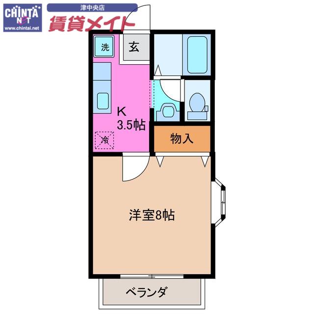サンコーポ利平治(1K/2階)の間取り写真