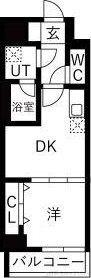 OAKLANCE 森下II(1DK/9階)の間取り写真