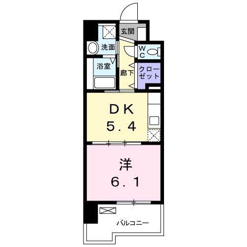 エミネンス駅南(1DK/8階)の間取り写真