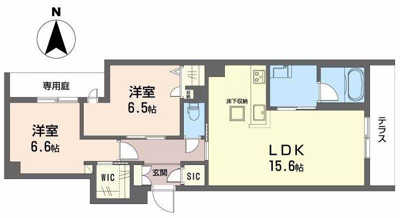 シャーメゾン グランクロア(2LDK/1階)の間取り写真