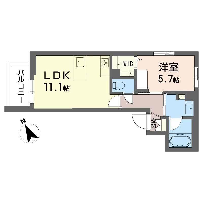 GM E(1LDK/2階)の間取り写真