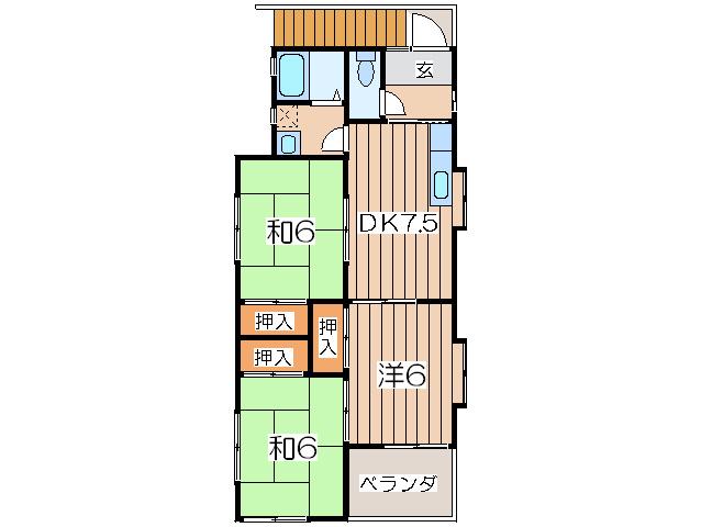 ATハイツ吉倉(3DK/2階)の間取り写真