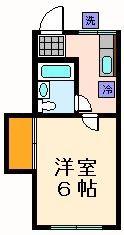 田村荘(1K/2階)の間取り写真