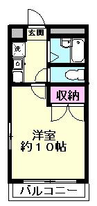 見福アライハイツ(1K/2階)の間取り写真
