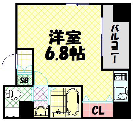 ビクトワーレ(1K/4階)の間取り写真