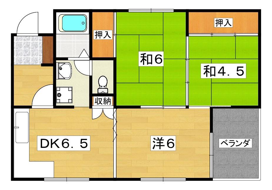 ガレリア清水町レジデンス(3DK/3階)の間取り写真