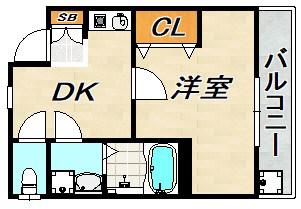 ときわ庄山ハイツ(1DK/1階)の間取り写真