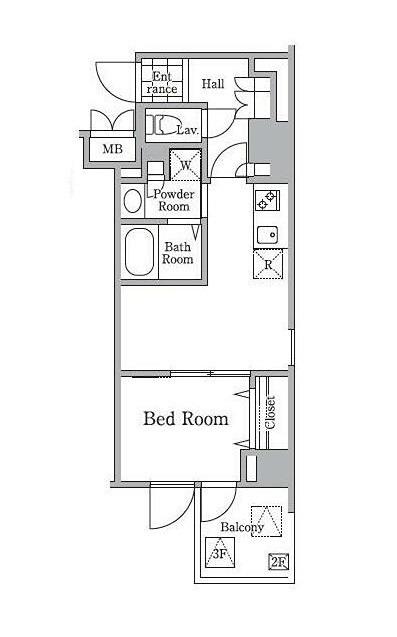 レジディア西小山(2K/3階)の間取り写真