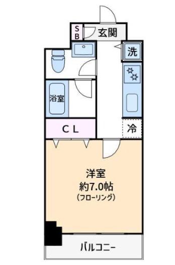 スカイコートパレス大島(1K/7階)の間取り写真