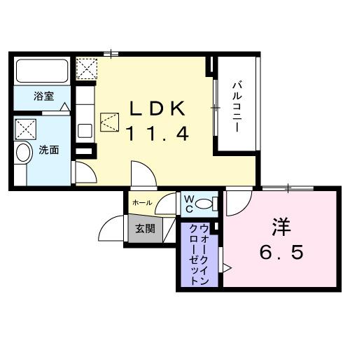 ヒカルサ明石土山(1LDK/1階)の間取り写真
