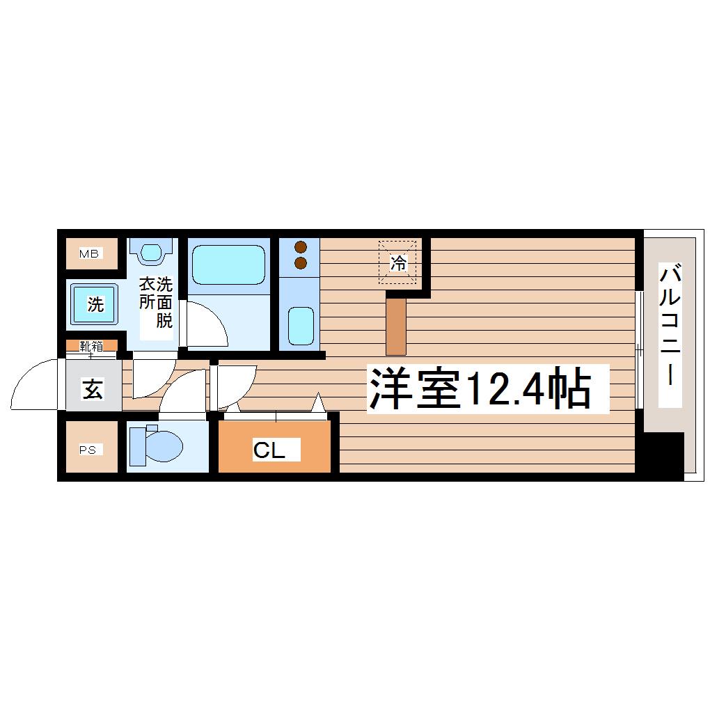 アーバンフラッツ小田原(ワンルーム/2階)の間取り写真