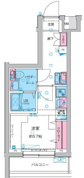 ジェノヴィア妙典(ワンルーム/2階)の間取り写真